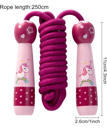 Adjustable Cartoon Unicorn Jump Rope for Kids | 2.6m Speed Fitness Rope with Wooden Foam Handles | Perfect for Children Ages 5-7 - Buy Online on GoSupps.com