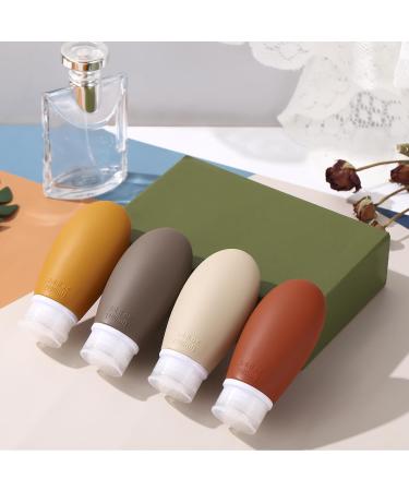 LIYUABU Silicone Travel Bottles 4 Pack 100ml Leak Proof Squeeze Refillable Portable Empty Travel Bottles Accessories Containers for Toiletries Shampoo Conditioner Lotion BPA Free TSA Approved 100ml Brown - Buy Online on GoSupps.com