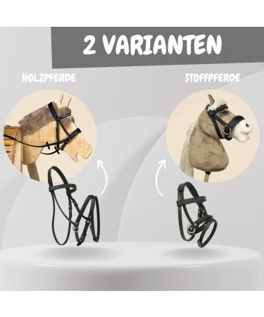 Hofleben High-Quality Wooden Horse Bridle with Reins & Frontal Ligaments - Bite-Free Accessories for Wooden Horses - Silver & Pink - Buy Online on GoSupps.com