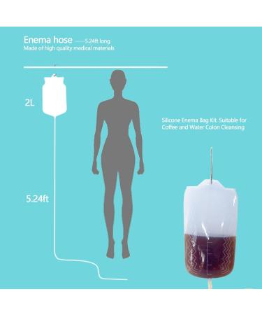 Silicone Enema Bag 2L - Complete Colon Cleanse Kit with Tubing Tips & Flow Control for Effective Home Colonic Irrigation - Buy Online on GoSupps.com