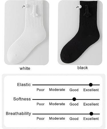 Innovative INHLUGLK Couple Holding Hands Socks - Magnetic Suction 3D Doll Design | Friendship Magnet Unisex Socks | White 3 Pair - Buy Online on GoSupps.com
