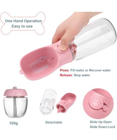 Buy Cotop 550ml Portable Dog Water Bottle & 100ml Feed Bottle - Pink Travel Solution for Dogs on the Go - Buy Online on GoSupps.com