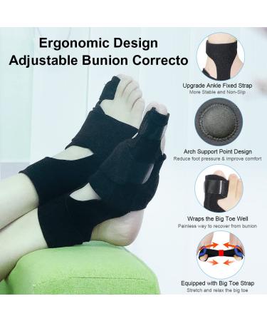 MMPANG Bunion Corrector 2Pcs for Women & Men - Orthopedic Day/Night Support Splint for Hallux Valgus Relief - Non-Slip, Adjustable & Comfortable Toe Corrector - 1pair - Buy Online on GoSupps.com