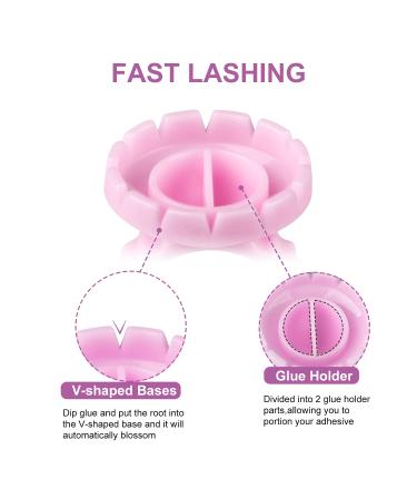 Infilila 100PCS Pink Glue Rings for Eyelash Extension Supplies - Volume Lash Fan Blossom Cups - Buy Online on GoSupps.com