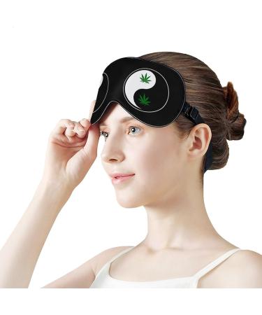 Weed Yin Yang Sleep Mask - Adjustable Blindfold for Sleeping, Blocking Light - Men and Women - Buy Online on GoSupps.com