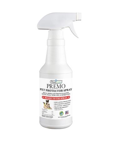 Pet Protector Premo Guard 32 oz  Mite, Flea, Tick, & Mosquito Spray for Dogs, Cats, and Pets  100% Effective  Best Natural Protection for Mange Control, Prevention, & Treatment  Family & Pet Safe