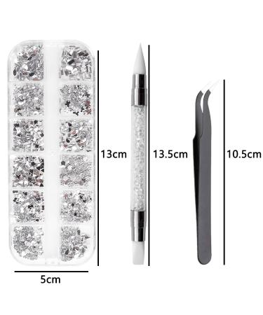Kocoki 1440pcs Rhinestones for Nails - Multi Shapes Nail Gems for Decoration with Tweezer and Picking Pen - Crystal - Buy Online on GoSupps.com