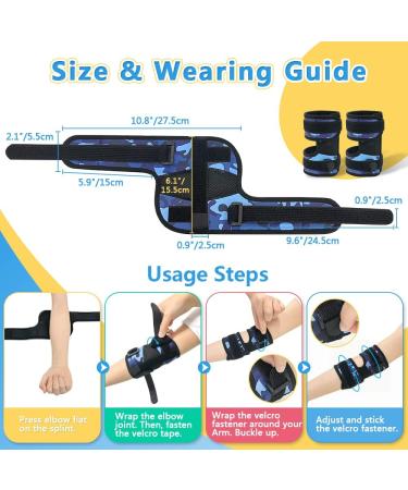 Thumb Sucking & Nail Biting Prevention Guard for Kids - Elbow Immobilizer Brace (2PCS) Blue - Buy Online on GoSupps.com