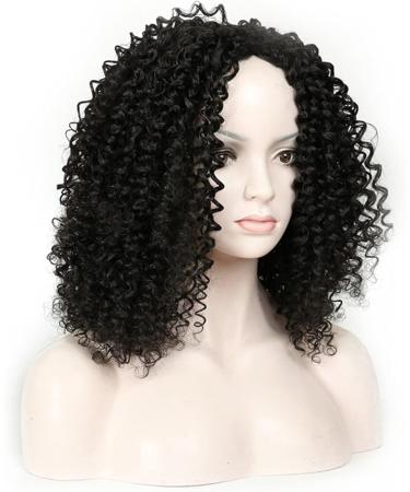 KKJKK Short Curly Mid-Part Wig for Black Women - Shoulder Length Fluffy Natural Wave Synthetic Hair Heat-Resistant for Daily & Party Use - Buy Online on GoSupps.com
