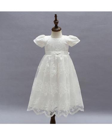Leideur Baby Long Christening Gowns | White Baptism Dress for Girls | 9-12 Months - Buy Online on GoSupps.com