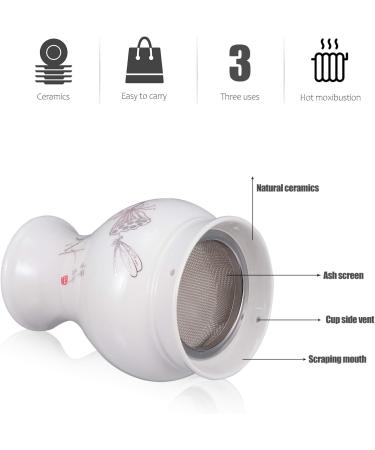 Magiclulu Scratch Cup & Moxa Ball Burner - Weight Loss Cupping Therapy - Portable Ceramic Vascular Cup Combo - Buy Online on GoSupps.com