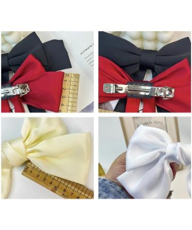 1PC Women Hair Bows Spring Barrette Hair Clip Satin Hair Clip for Women Girls Daily Wear (Grey) - Buy Online on GoSupps.com