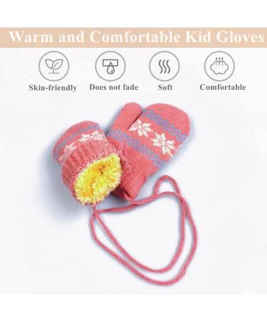 0-2Y Kids Winter Warm Snowflake Design Thermal Gloves - Pink - Buy Online on GoSupps.com