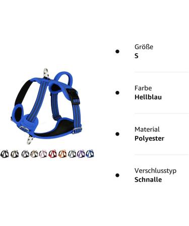 Eyin Adjustable Dog Harness for Small Dogs - Breathable Reflective Padded with Handle - Ideal for Daily Training (Light Blue Size S) - Buy Online on GoSupps.com
