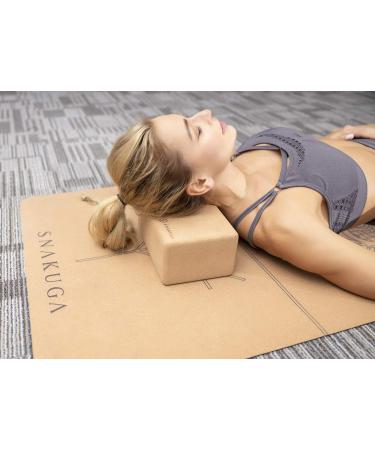 SNAKUGA Cork Yoga Block 2 Pack - Non-Slip 4'' or 3'' High Density Blocks for Pilates, Meditation, Fitness & Stretching - Supportive & Flexible Brick for Improved Poses Balance - 9x6x4 - Buy Online on GoSupps.com