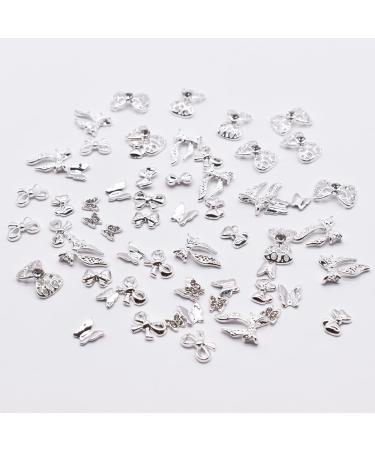 LIFOOST 60Pcs 3D Silver Butterfly Nail Charms - Nail Art Jewels for Women & Girls - Buy Online on GoSupps.com