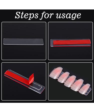 150 Pcs Transparent Nail Art Display Stand with Double Sided Tapes - Salon Quality Fake Nails Packaging for Home and Office Decor - Buy Online on GoSupps.com