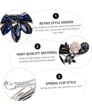 Beaupretty 1Pc spring clip hasenohren louis Rhinestone Hairpin hair barrettes for women womens barrettes for hair stylish hairpin alloy 3a dark green rhinestones Horizontal clip Miss 9X3X2CM Pattern F48-7 - Buy Online on GoSupps.com
