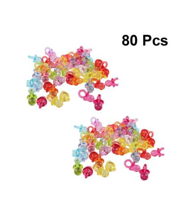 EXCEART 80 Mixed Color Acrylic Pacifier Set for Toddlers | Comfort & Dental Grip Ring | Perfect Gift - Buy Online on GoSupps.com