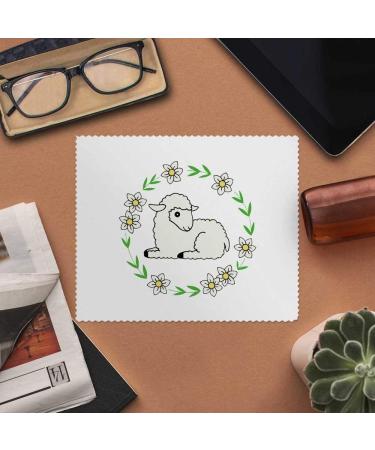 Azeeda Flower Sheep Circle Microfiber Cleaning Cloths - 2 Pack for Glasses & Lenses - International Shipping Available - Buy Online on GoSupps.com