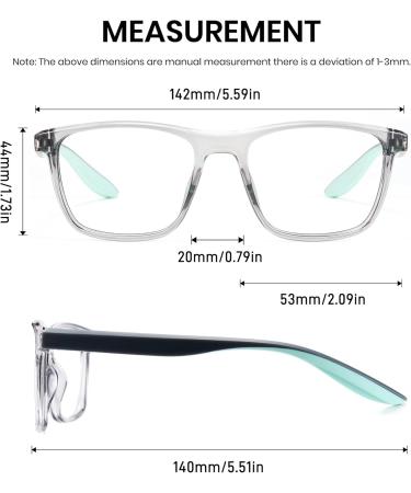 Buy Cyxus Square Blue Light Blocking Glasses for Men & Women | TR90 Frame Anti Eye Strain UV400 Protection Model 8188 Grey - Shop Now - Buy Online on GoSupps.com