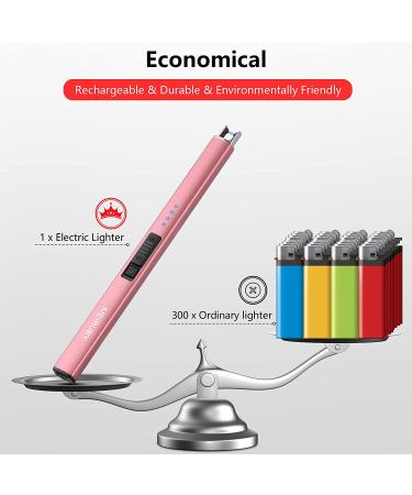 MEIRUBY Lighter Electric Lighter Candle Lighter Rechargeable USB Lighter Arc Lighters for Candle Camping Family Use Rose Gold - Buy Online on GoSupps.com