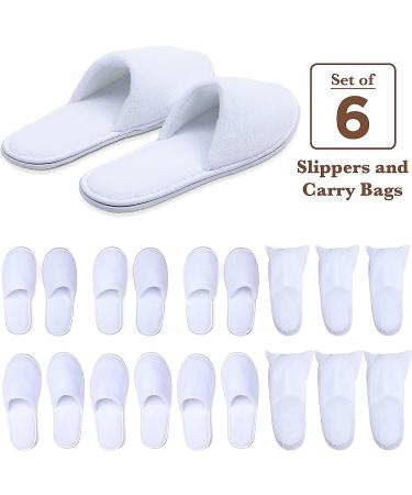 Maji Simply Joyous Spa Slippers - Bulk Pack of 6 Pairs with Travel Bags | Non-Slip Hotel Slippers for Women and Men - Medium and Large Sizes - Buy Online on GoSupps.com