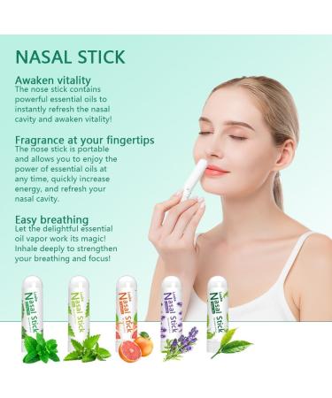 Nasal Stick Instant Relief and Refreshment Travel Size Quick Acting Long Lasting Invigorating Scent Non Irritating Nasal Inhaler (Large Mint Strong Mint Grapefruit Lavender Green Tea) Mint Strong Mint Grapefruit  - Buy Online on GoSupps.com