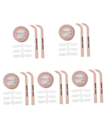 FOMIYES 5 Sets Eye Makeup Aid Reusable Eyelash Stamps Cosmetics Eyelashes Stamps Bottom Lashes Stamps Eyeliner Stencils Eyelash Stamp for Beginner False Eyelashes Stamp