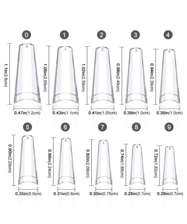 500pcs Medium Coffin Clear Acrylic Nail Tips with Acrylic Box - 10 Sizes Half Cover French False Nails for DIY Nails at Home or Salon - Buy Online on GoSupps.com
