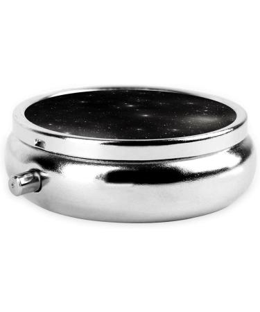 Black and White Galaxy Round Pill Box | 3-Compartment Organizer | Portable Travel Solution - Buy Online on GoSupps.com