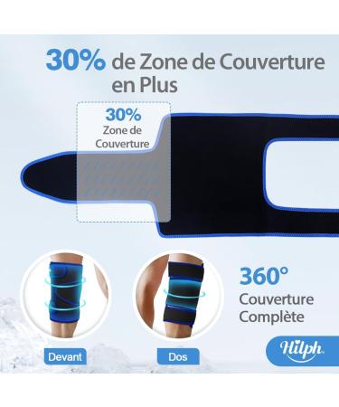 Hilph Big Knee Cooling Cuff & Pad | Optimal Cooling Compress for Knee Replacement & Swelling Relief - Black - Buy Online on GoSupps.com