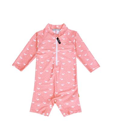 weVSwe Baby Toddler Boy Swimsuit UPF 50+ Sun Protection Rash Guard Swimwear with Crotch Zipper 0-3 Years 2 Years Pink Whale Short