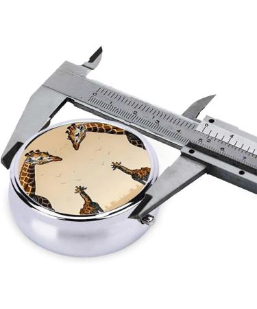 Mother and Child Giraffe Round Pill Box - 3 Compartment Portable Organizer for Purse or Pocket - Ideal Travel Pill Case - Buy Online on GoSupps.com