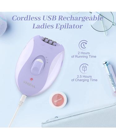 VINSENA 2 in 1 Cordless Epilator for Women - Hair Removal & Shaver Head, LED Light - Ideal for Underarms, Legs, Arms, Bikini - Buy Online on GoSupps.com
