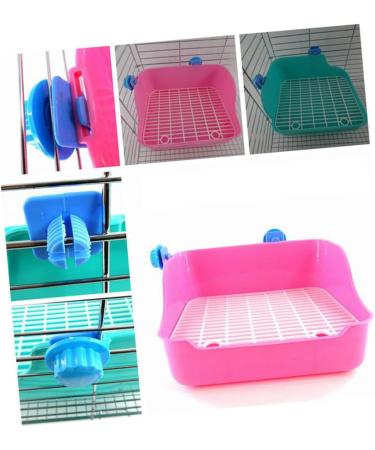 Angoily Toilet Pan Tray Rabbit Corner Toilet Guinea Pig Litter Pan Ferret Potty Trainer Square Big Rabbit medium Pink - Buy Online on GoSupps.com