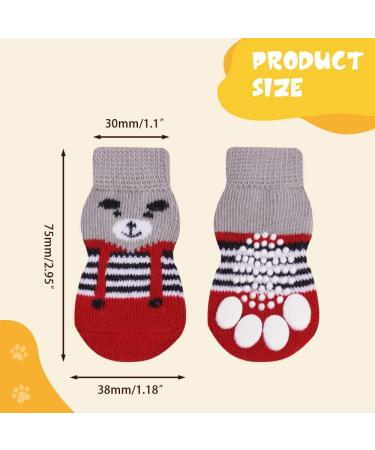 Buy Auauy Indoor Anti-Slip Dog & Cat Socks | Pet Socks with Silicone Gel for Traction | Small-Medium Sizes in Red & Green - Buy Online on GoSupps.com