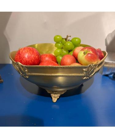 Fruit Bowl Brass Handmade Retro Golden Lotus Decorative Fruit Plate Storage Plate Living Room Decorative Kitchenware Gift 26x26x13cm - Buy Online on GoSupps.com