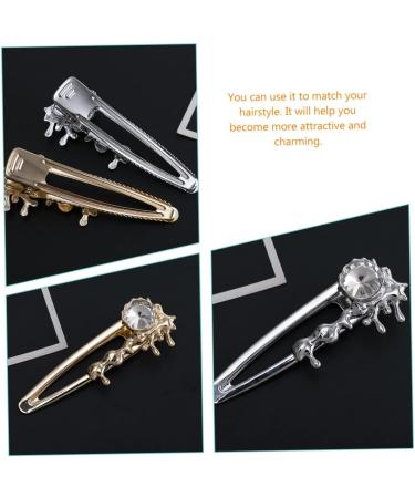 Beaupretty Wedding Crystal Barrettes rhinestone small hair barrettes metal hair clips for women hairpin women hair clips womens hair clips alligator clips for hair Miss button wedding Hair - Buy Online on GoSupps.com