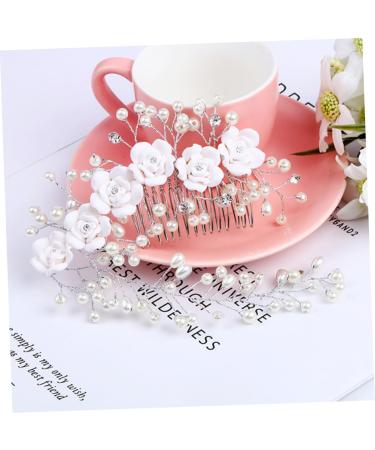 FRCOLOR Pearl Hair Accessories Wedding Barrette Wedding Rhinestone pearl hair clips Rhinestone Bridal pearl hair for women hair combs for women Small and fresh Miss Women Hair Accessories - Buy Online on GoSupps.com