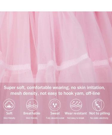 Women's Elastic Waist Chiffon Petticoat Puffy Tutu Tulle Skirt in Pink Rainbow - Buy Online on GoSupps.com