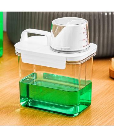 Liquid Powder Detergent Dispenser Laundry Powder Moisture Proof Storage Tank Transparent Liftable Cleaning Supplies Subpackage PET Laundry Liquid Sealed Tank with Measuring Cup (1100ML) - Buy Online on GoSupps.com