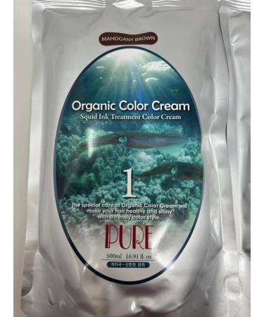 Organic Squid Ink Treatment Color Cream 1L - Fast Gray Hair Cover No Scalp Pain Mahogany Brown | International Shipping - Buy Online on GoSupps.com