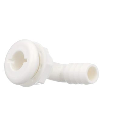 Seachoice 90-Degree Angled Thru-Hull Connector, White Finish, 0.75 in.