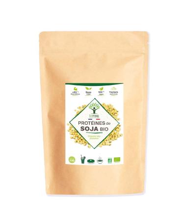 Prot ine de Soja Bio - Bioptimal - 92% Prot ines 17% BCAA - Haute Digestibilit - Energie Musculation - Poudre de F ve de Soja Biologique - 100% Pur - Conditionn en France - Certifi Ecocert - 3 kg Sans saveur 3000g
