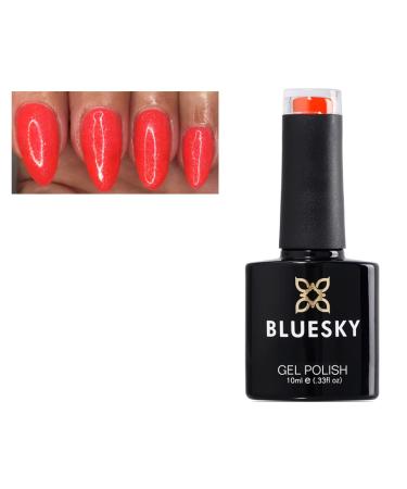 Bluesky Gel Nail Polish Orange Coral Orange with Gold Coral Shimmer SUMMER QXG15 Nail UV LED Soak Off