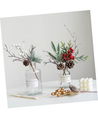 ABOOFAN 12 Pcs Christmas Decoration Christmas Tree Ornament Faux Pine Picks Artificial Pine Picks Pine Cone Stems Christmas Simulated Branches Bouquet Branch Plastic Pine Cones Red Fruit - Buy Online on GoSupps.com