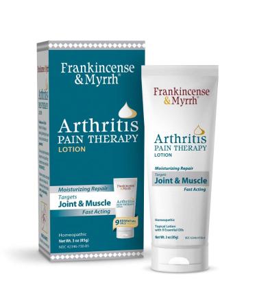 Frankincense & Myrrh Arthritis Pain Therapy Lotion – Fast Acting Pain Relief Cream and Hydrating Skin Repair, Net Weight 3 Ounces - 1 Pack