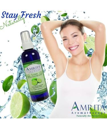 Amrita Aromatherapy Organic Lime Deodorant Spray 4 oz - Paraben-Free Body Odor Eliminator with Essential Oil Blend - Buy Online on GoSupps.com
