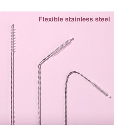 Erhigher Plastic Straw Brush for Cleaning 10 Pcs Nylon Brushes Effective Soft Bristle Stainless Steel Reusable Residue-Free Pink - Buy Online on GoSupps.com